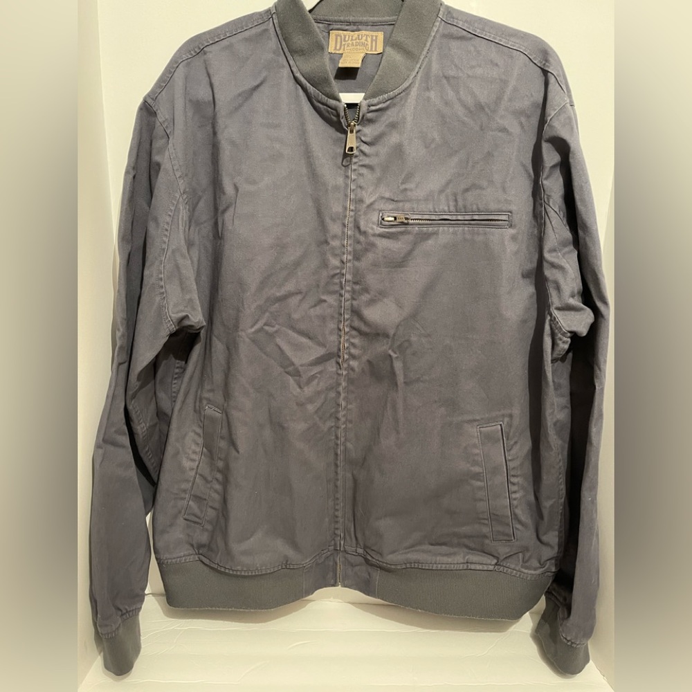 Duluth Trading Co Full zip Bomber jacket Men’s Size L Slate